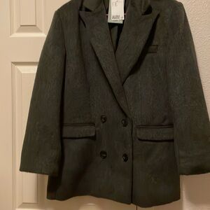 Beautiful H& M  gray jacket double breasted style . Brand New with tags .